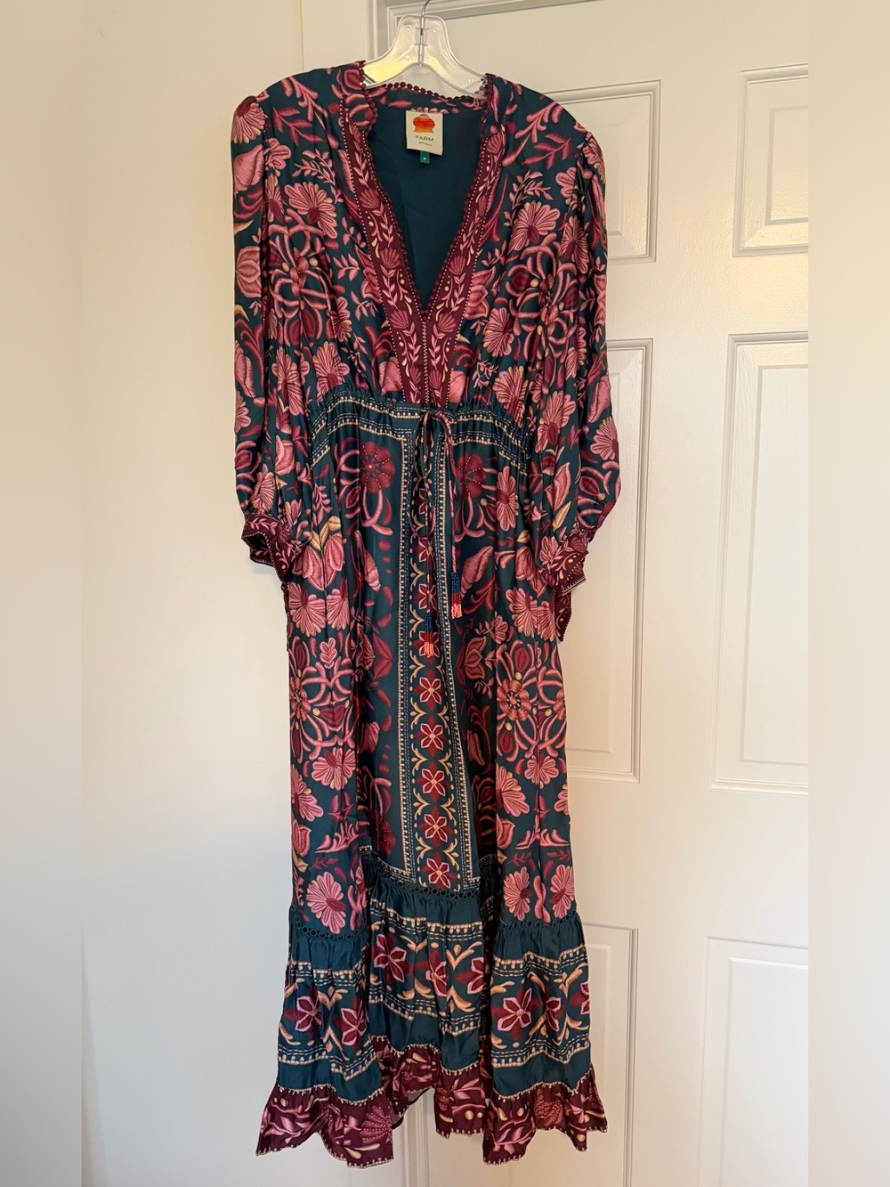FARM Rio Teal and Pink Floral Maxi Dress - Picture 2 of 2